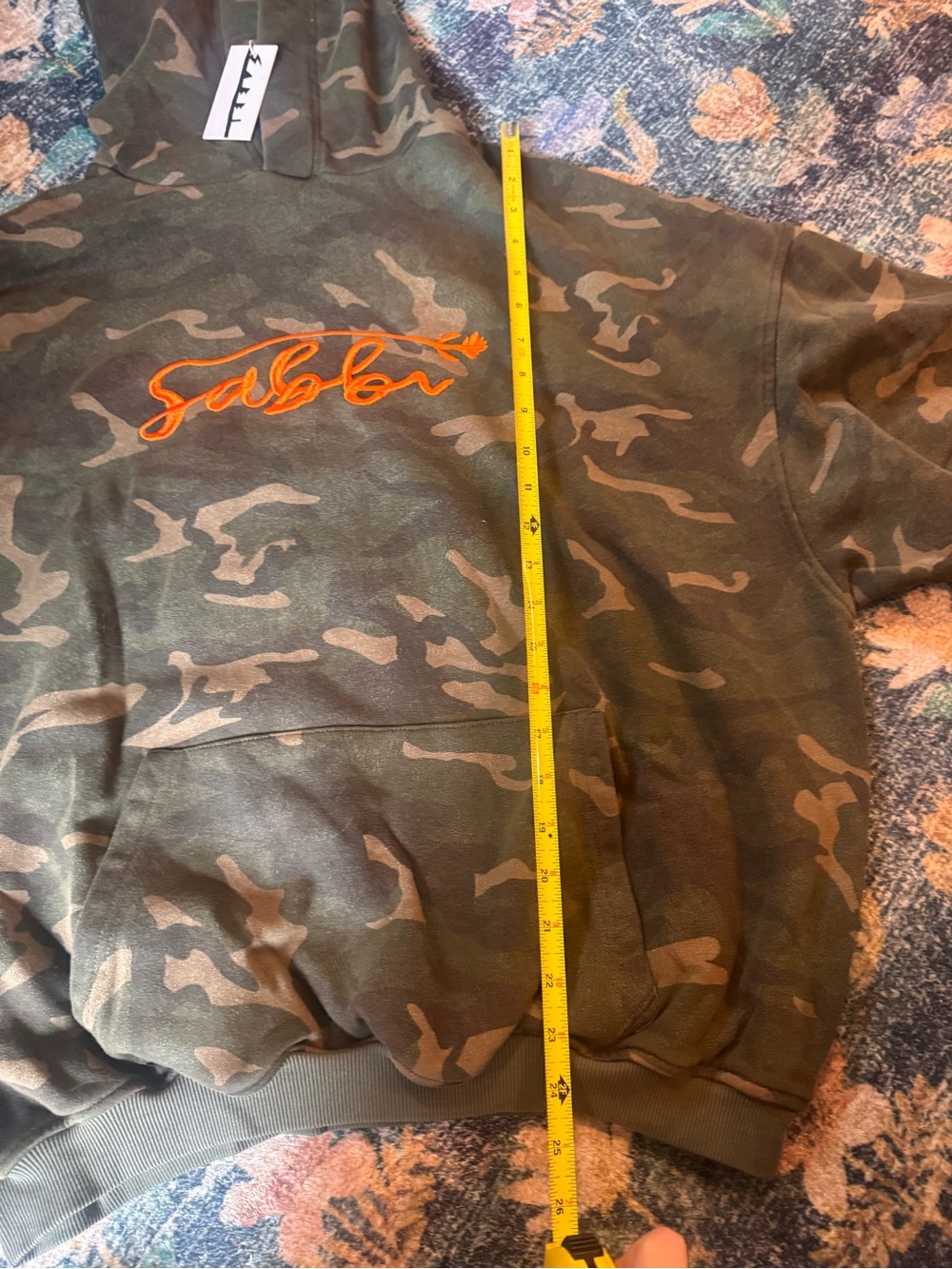 NWT Sabbi Name Yourself Camo Hoodie with Orange Script Logo - Picture 11 of 14